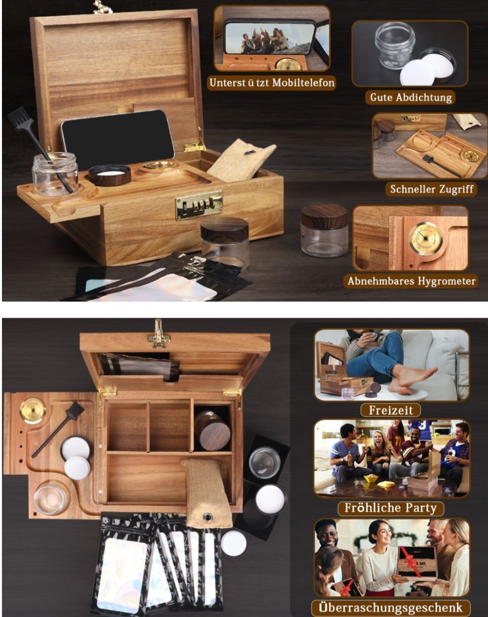 Altro in Decorazioni & Accessori: LARGE ACACIA WOOD BOX – Nuovo e nell'imballaggio originale da Ringgenberg BE venduto da tim_jwr2 1