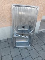 Spülbecken Edelstahl mit Armatur 96x50cm