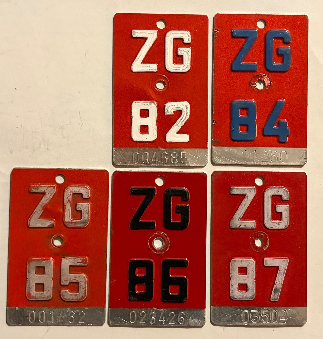 Schilder: Verschiedene Kantonen,Velonummer 1981-1988 – Gebraucht aus Zäziwil von Emlea 9