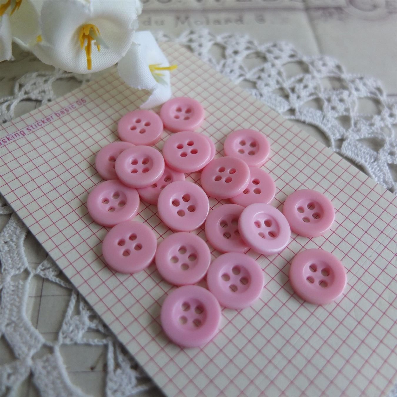 Bottoni: 18 Knopfe hellrosa rosa boutons rose bouton – Nuovo (secondo la descrizione) da Meyrin venduto da laservette99