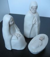Weihnachtskrippe, 3-teilig, Keramik, Handarbeit