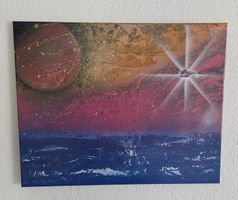 Wandbild Weltraum Motiv auf Leinwand neu