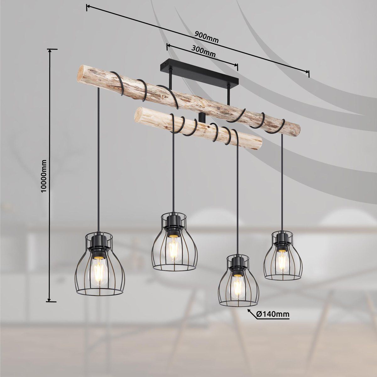 Lampadari & plafoniere: Pendelleuchte, 4 Strahler, 90 cm x 14 cm – Nuovo (secondo la descrizione) da Kreuzlingen venduto da Smart-Light 2