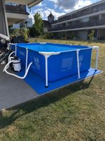 Intex Frame Pool 160x260cm blau mit Pumpe sehr guter Zustan