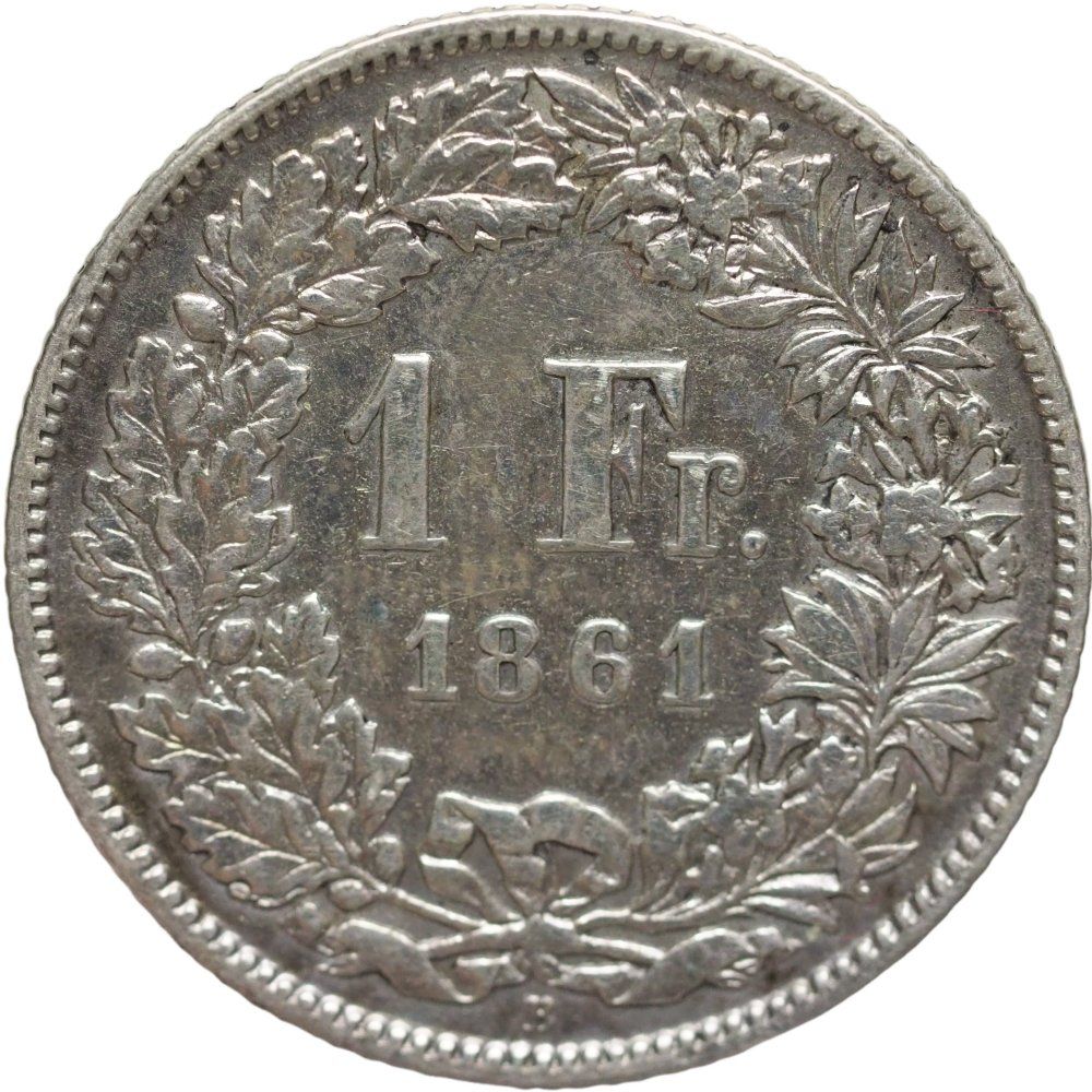 Alle Münzen: Schweiz 1 Franken 1861 – Gebraucht aus Liestal von fibonaccis 1