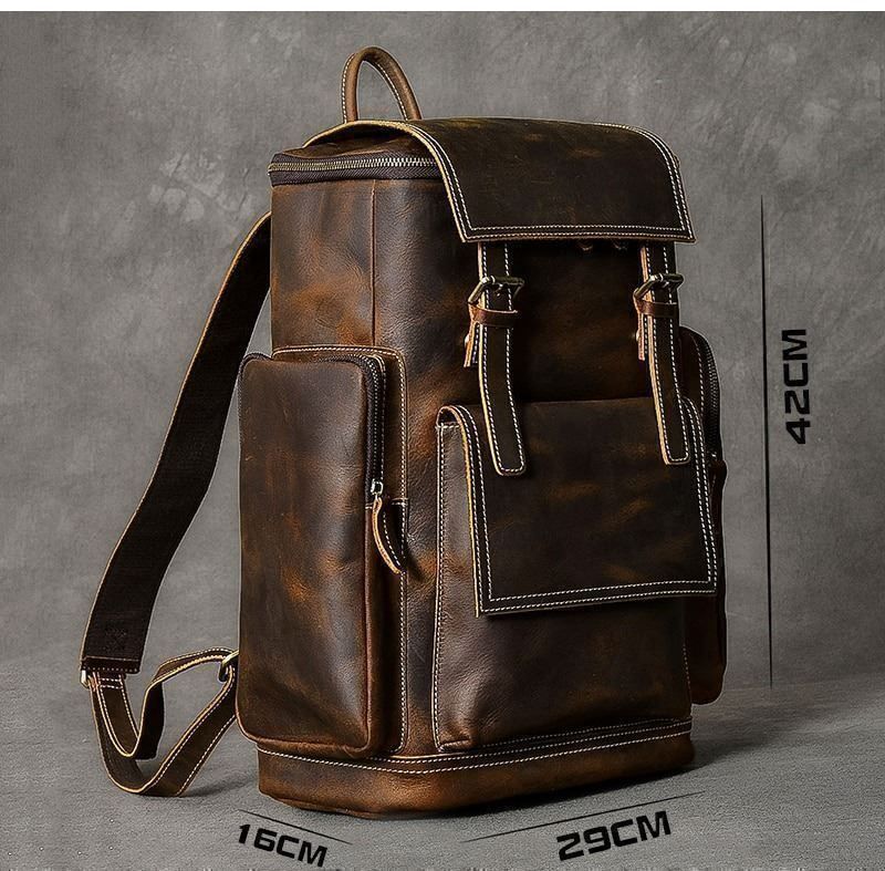 Zaini: ✅ NEU Oldschool echter Lederrucksack – Nuovo e nell'imballaggio originale da Wittenbach venduto da ChinaSeidenstrasse 3