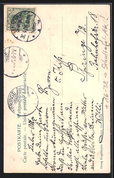 Cartoline postali: Schultafel-AK Hannover, Sachsenross, pr – Usato da Berlin venduto da bartko-reher 1