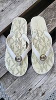 Zehentrenner Michael Kors weiss Logo-Detail guter Zustand
