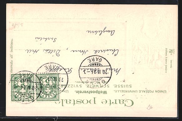 Cartoline postali: Passepartout-Lithographie Montreux, Orts – Usato da Berlin venduto da bartko-reher 1