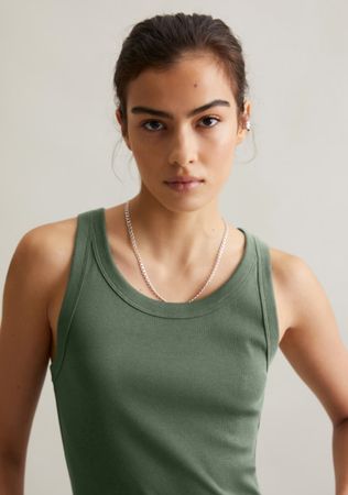 Marc O'Polo Tanktop dunkelgrün Grösse S neuwertig