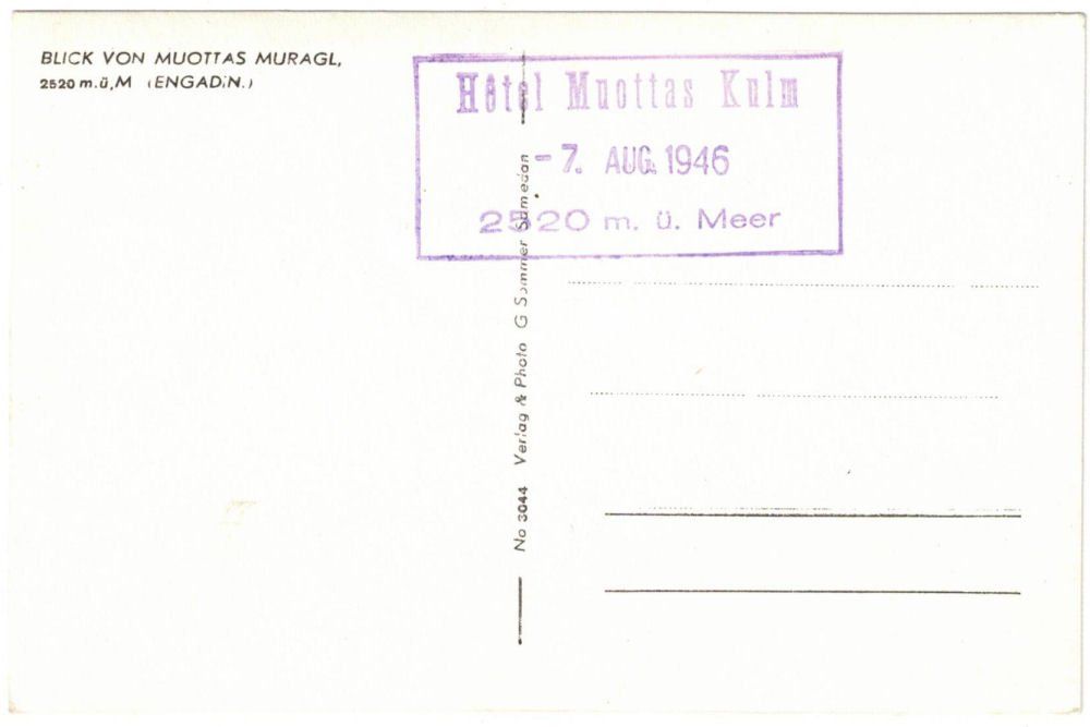 Cartoline postali: St. Moritz - Standseilbahn Muottas Muragl Bergstation – Usato da Binningen venduto da Mountainrider 1