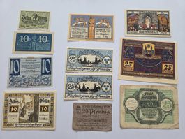 Banknoten aus Deutschland - Notgeld 10 - 25 Pfennig