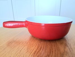 Caquelon rouge Emalco 21cm vintage fondue suisse 🇨🇭🍲