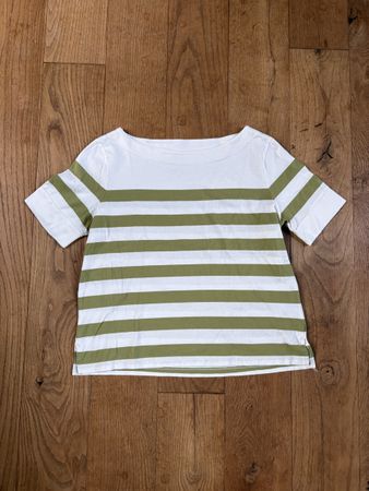 Shirt gestreift weiss/oliv Grösse M C&A