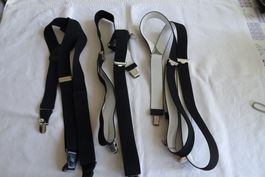 Set mit 3 schwarzen Hosenträger z.T. neu