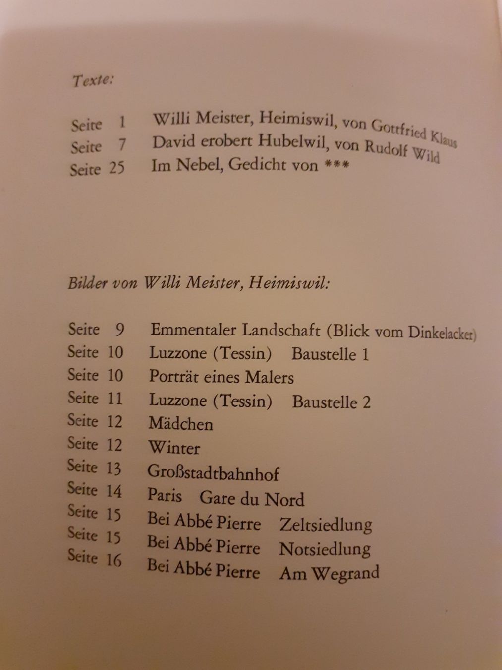 Libri: Willi Meister Kunstmappe 1961 plus Holzschnitte – Usato da Zürich venduto da benski34 2