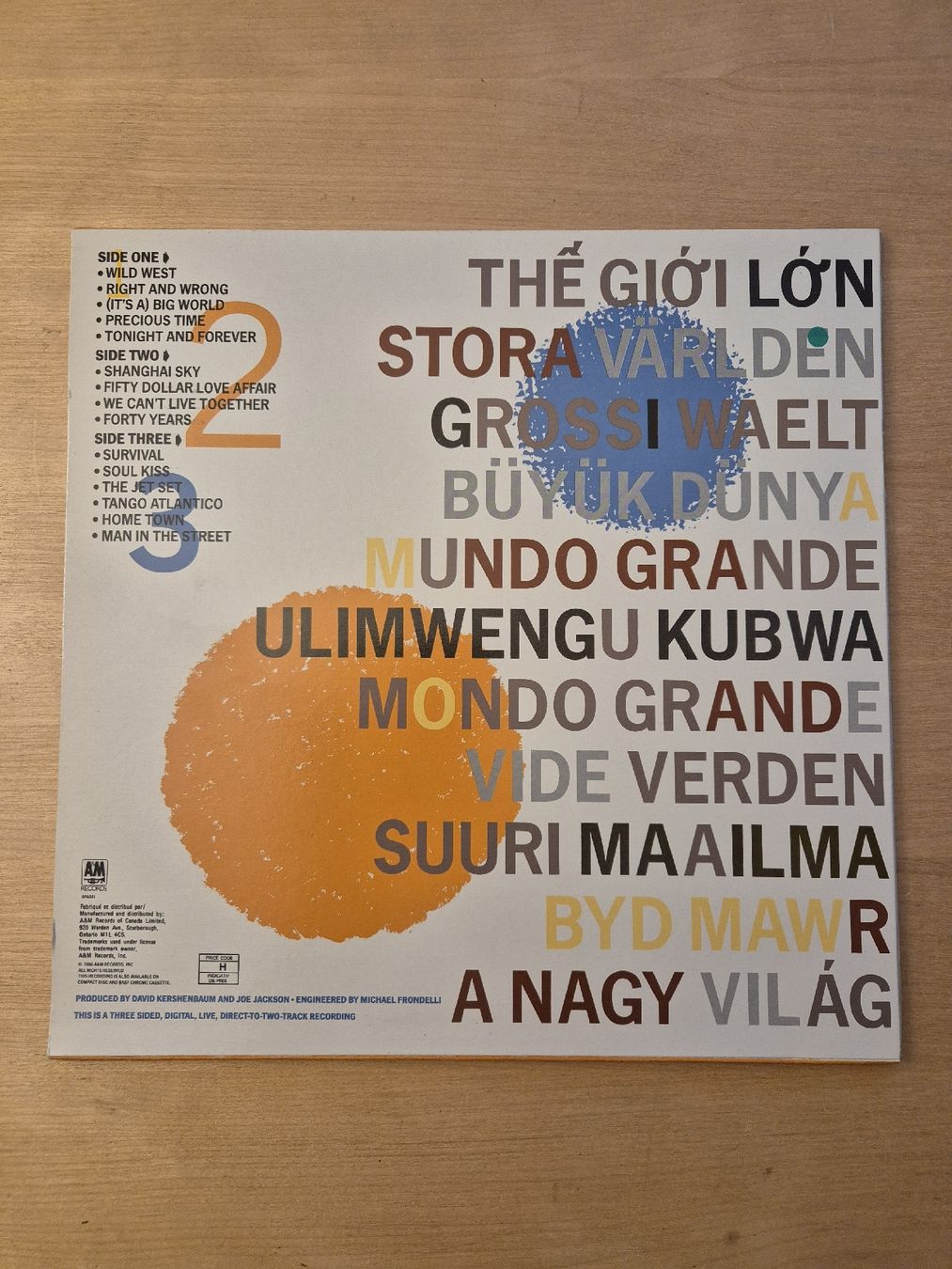 Schallplatten: LP  Joe Jackson Big World – Gebraucht aus Ehrendingen von Amigo5 1