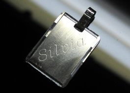 Vintage Anhänger Silber 835 Name Silvia