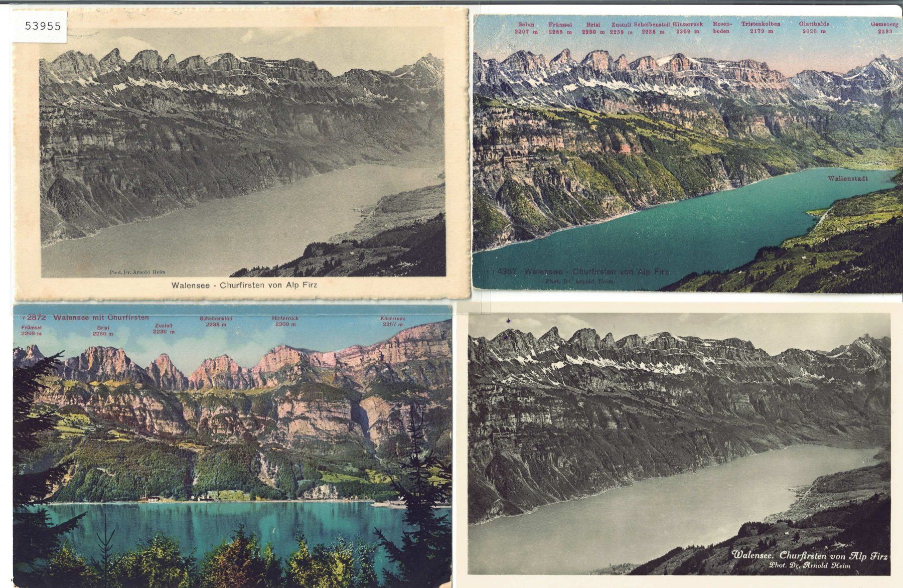 Cartes postales: 4 AK - Am Walensee Wallensee – D'occasion à Ettingen par Kartenplanet