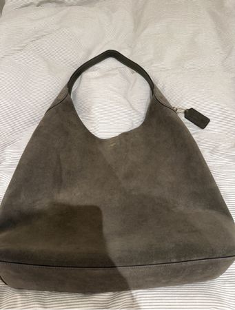 Damen Handtasche COACH Wildleder dunkelgrau guter Zustand