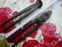2 Antike 1820  Schmiede Zange Feuerzange  Schlosser Oldtimer