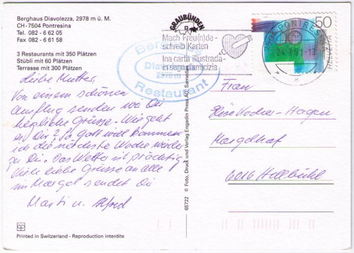 Ansichtskarten: Diavolezza - 3 Bild AK – Gebraucht aus Binningen von Mountainrider 1