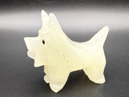 Hunde-Terrier-Statuette aus Onyx, Vintage-Skulptur