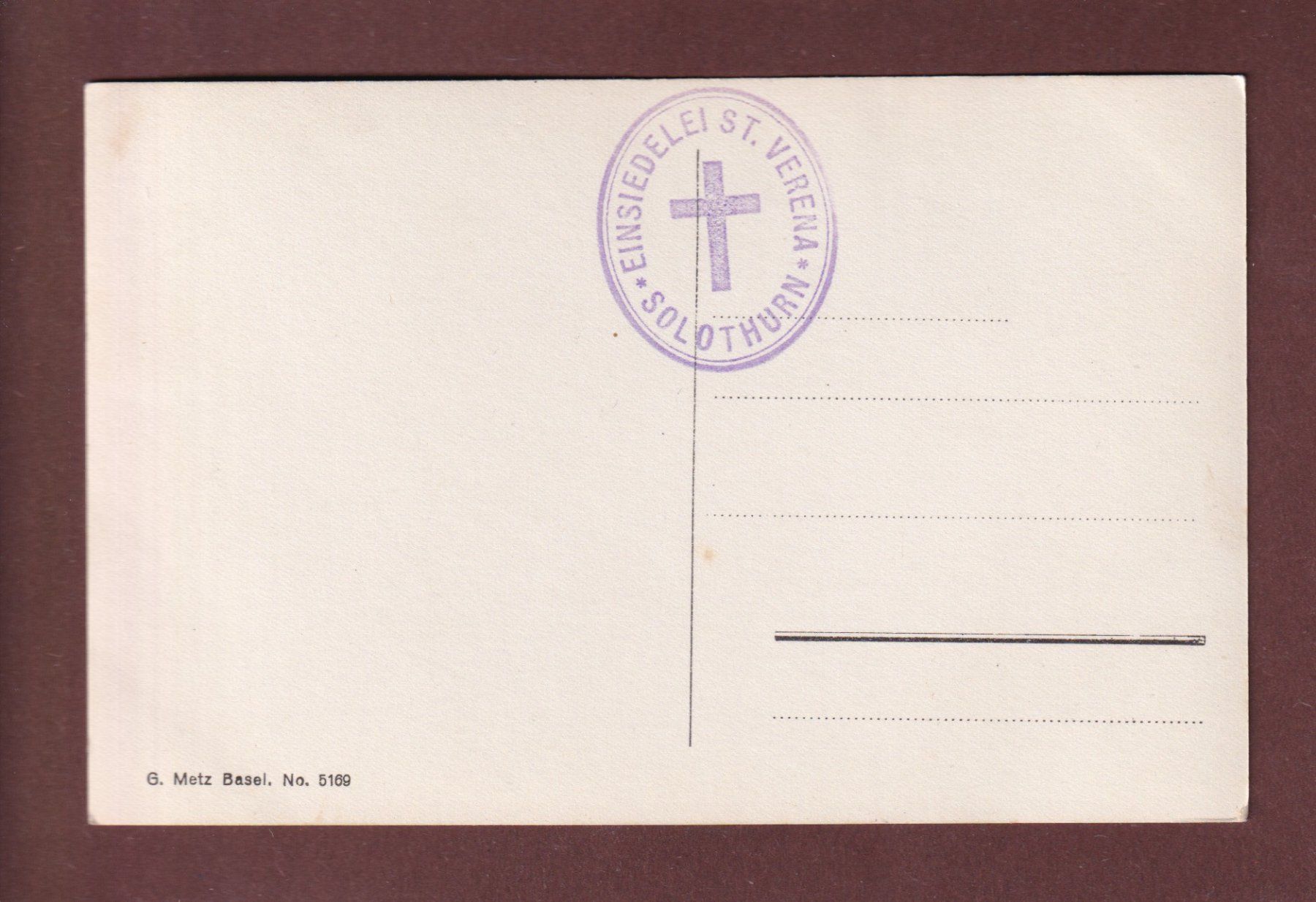 Cartoline postali: SOLOTHURN - Einsiedelei St. Verena – Usato da Pully venduto da nicecards-shop 1