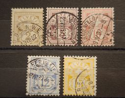 Wertziffern weisses Papier Nr. 53 - 57 Kat. 1315.-