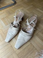 Slingpumps Leder Creme Grösse 39 Made in Italy