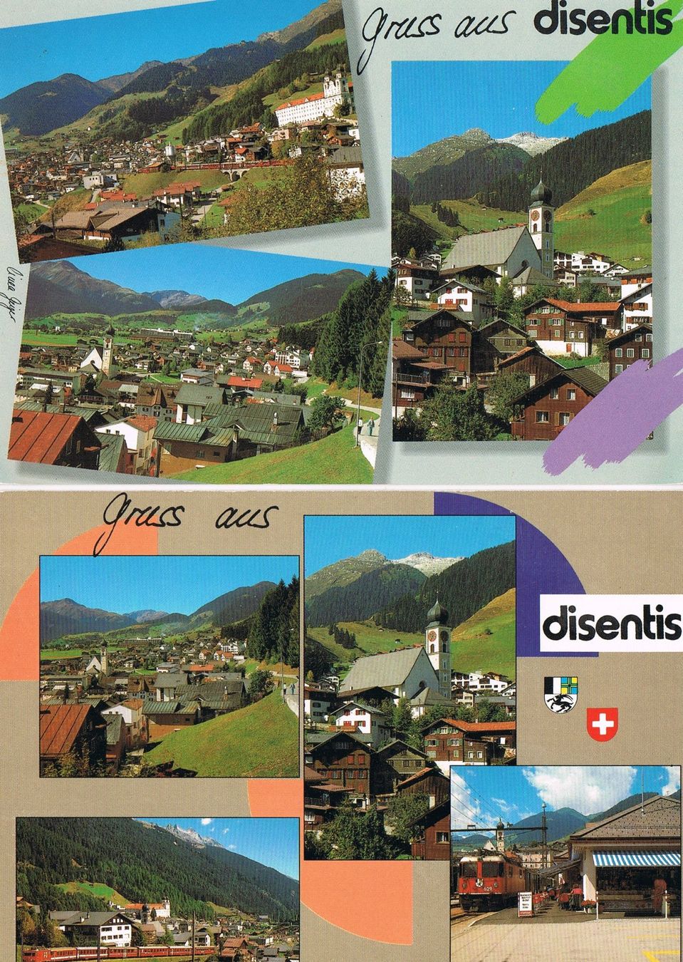 Ansichtskarten: Disentis/Mustér, 2  Mehrbild-AK – Gebraucht aus Buchs AG von Baerfisch