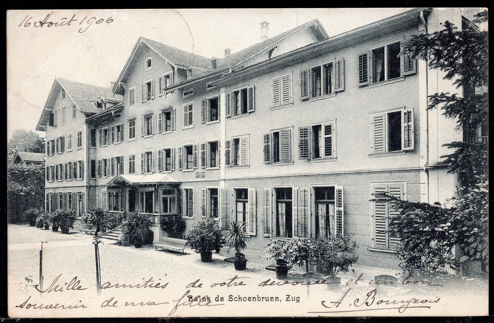 Cartoline postali: Zug  Bains de Schoenbrunn  1906 – Usato da Aarau venduto da kufi44