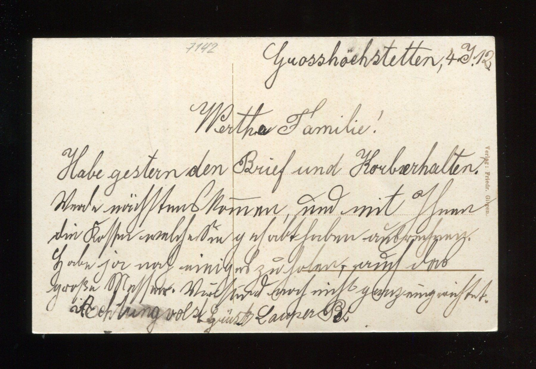 Cartoline postali: Gross-Höchstetten, Grosshöchstetten – Usato da Aarau venduto da Elmaar41 1