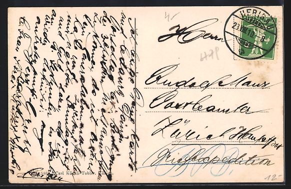 Cartoline postali: AK Herisau, Ortsansicht mit Säntis – Usato da Berlin venduto da bartko-reher 1