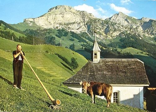 Ansichtskarten: LUNGERN Obwaldner Alphornbläser – Gebraucht aus Jona von philajona