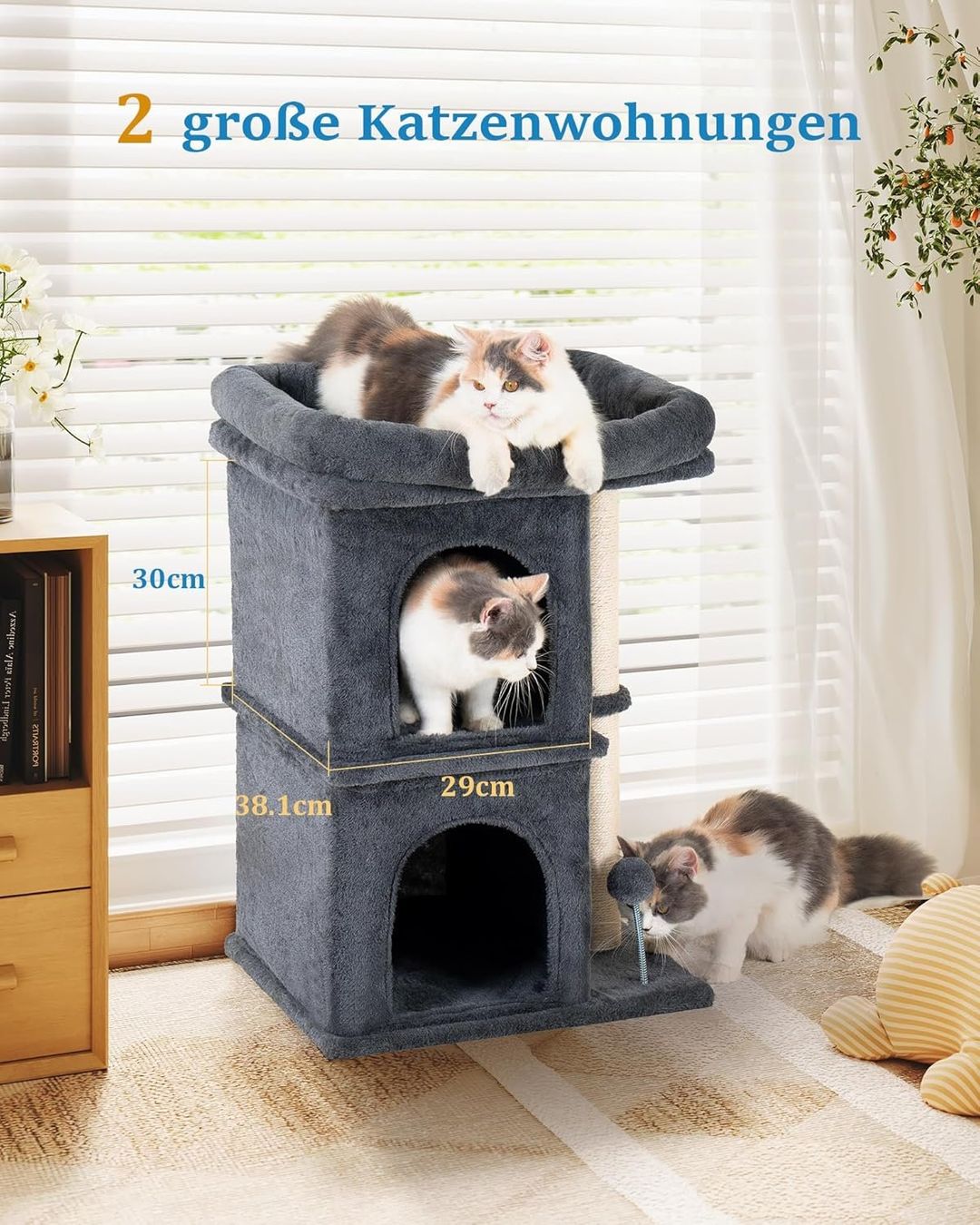 Tiragraffi: Kratzbaum Katzenbaum mit Liegefläche Katzenbett Grau – Nuovo e nell'imballaggio originale da Schaffhausen venduto da AllesMussRaus90 5