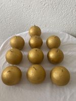 10 Kugelkerzen Gold