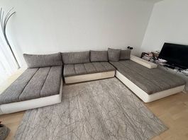 Schnittsofa U-Form groß grau gebraucht