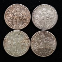 Dime Roosvelt 3x1950 1x1952 10g 900/1000