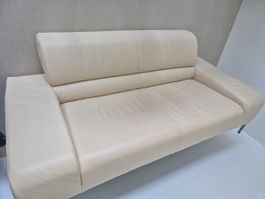 Ledersofa beige 2-Sitz Sofa guter Zustand 180 x 90 cm