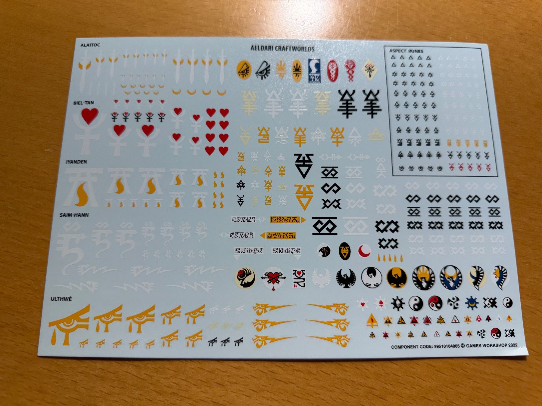 Modellbausätze & Standmodelle: Aeldari Craftworld Transfer Sheet – Gebraucht aus Dietlikon von CHSubZero
