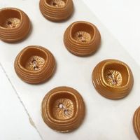 8 Knöpfe curry beehive VINTAGE für Jacken Strick Kleider