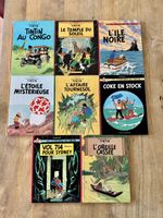 Lot de BD Tintin 8 albums Hergé Casterman 1980s 1990s