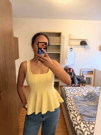 Damen Top Gelb Grösse M Neu