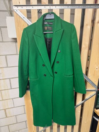 Zara MANTECO Damen Wollmantel Grün Grösse M