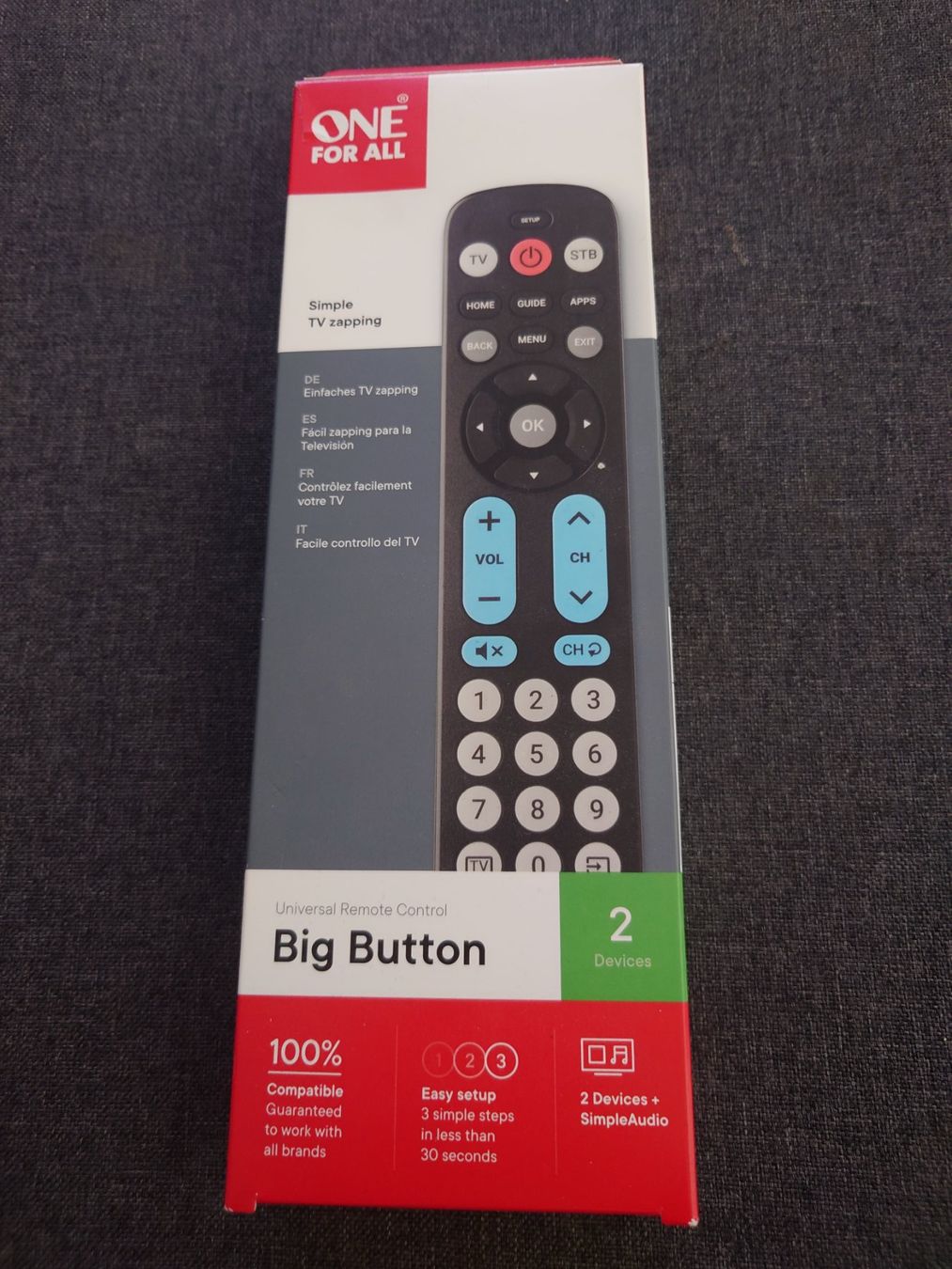 Telecomandi: One For All Universalfernbedienung Big Button – Nuovo e nell'imballaggio originale da Basel venduto da HansjuergRueblimaa