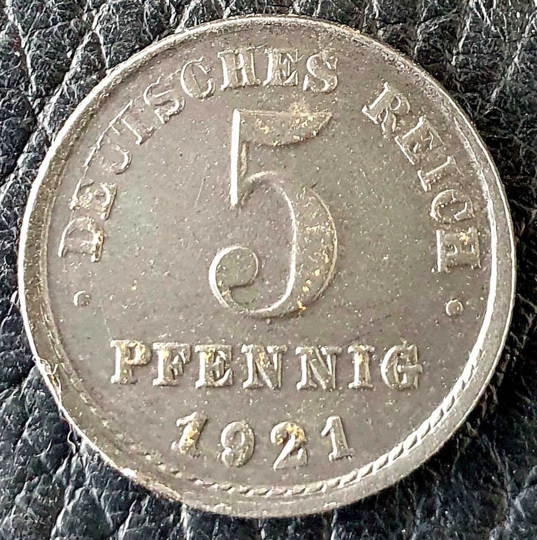 Tutti le monete: 5 Pfennig 1921 G – Usato da Egerkingen venduto da Acc1 1