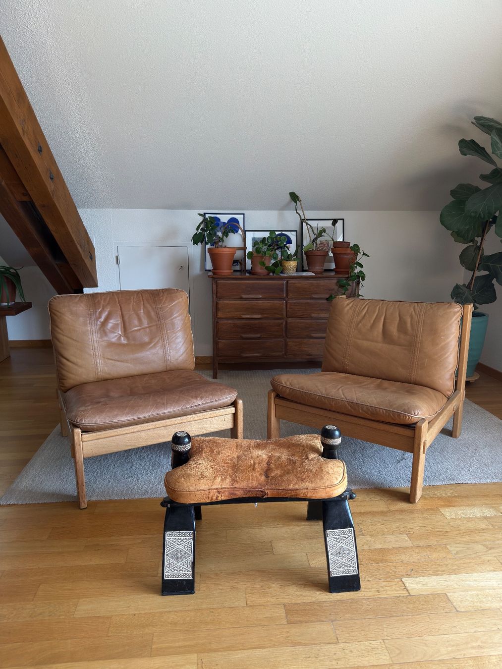 Sessel: Ledersessel Set + Hocker – Gebraucht aus Zürich von isabella_p