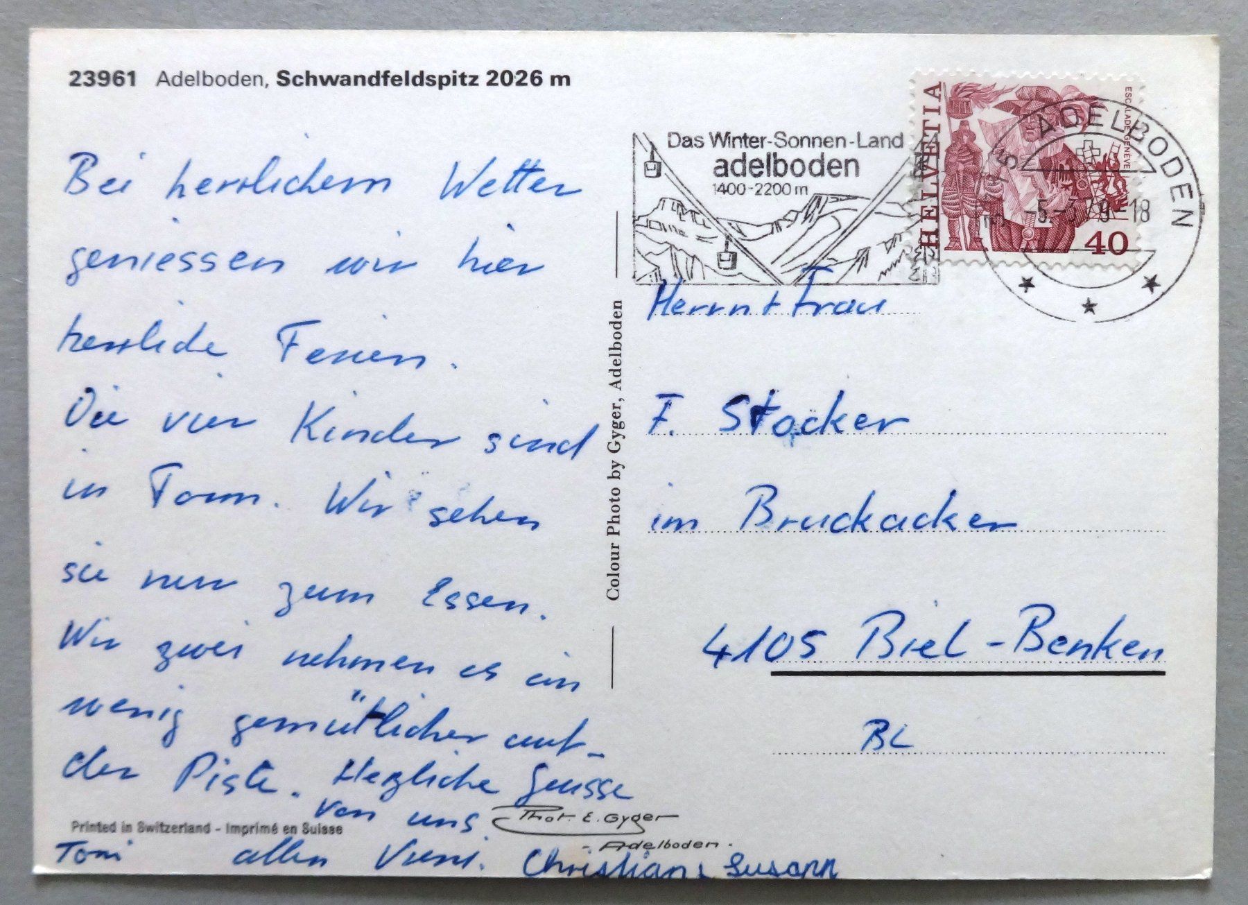 Cartes postales: Schwandfeldspitz 2026 m – D'occasion à Fétigny par Billy2miny 1