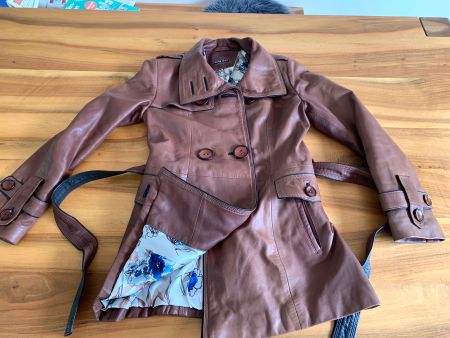 Osse - Ledermantel Trenchcoat cognac braun ein Traum! Gr. S